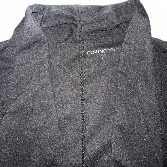 Conviction Large Black Draped Open Front Blazer Jacket 3/4 Sleeve - A136 - Picture 3 of 5